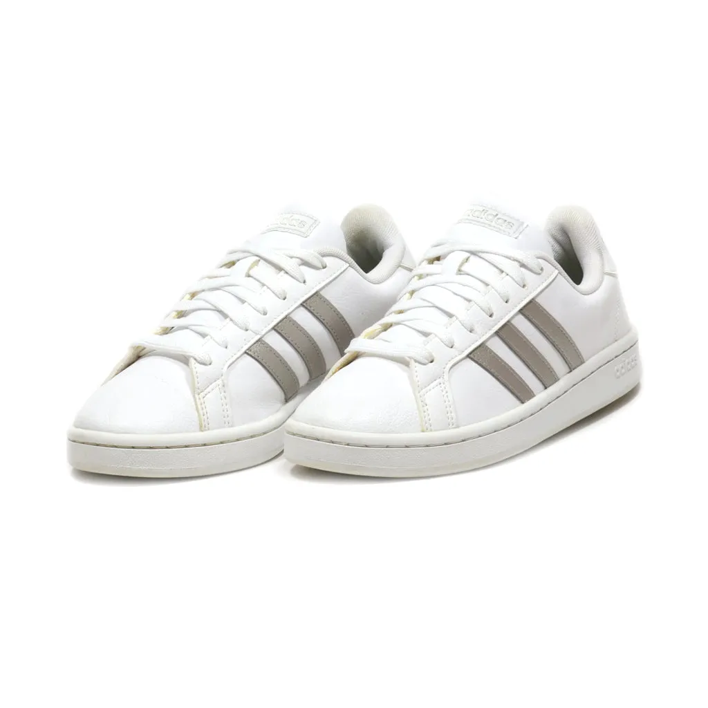 Adidas Grand Court Low-Top Sneakers Pu Leather White Colour For Women