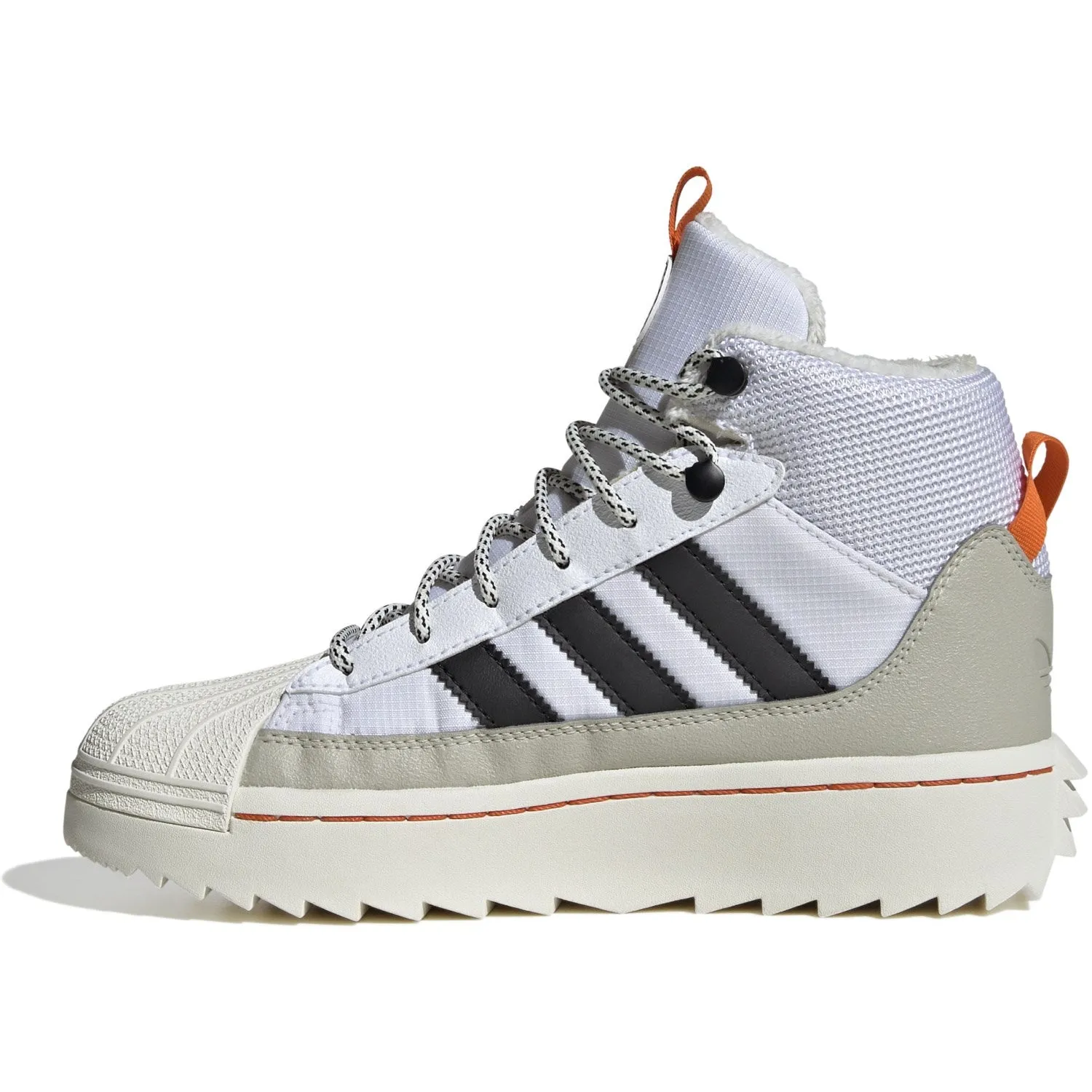 adidas Originals White/Core Black/Putty Grey Superstar Winter Trek J Boots