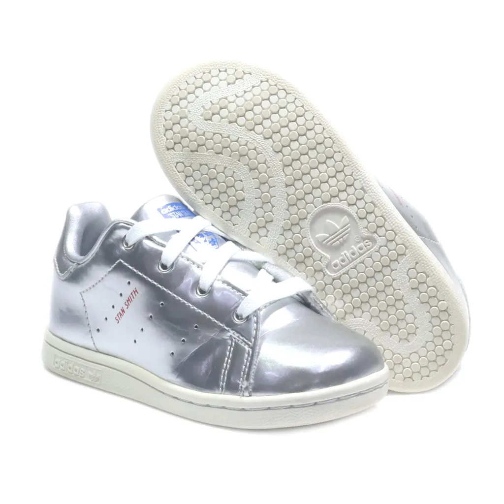 Adidas Stan Smith Sneakers Leather Silver Colour For Kids