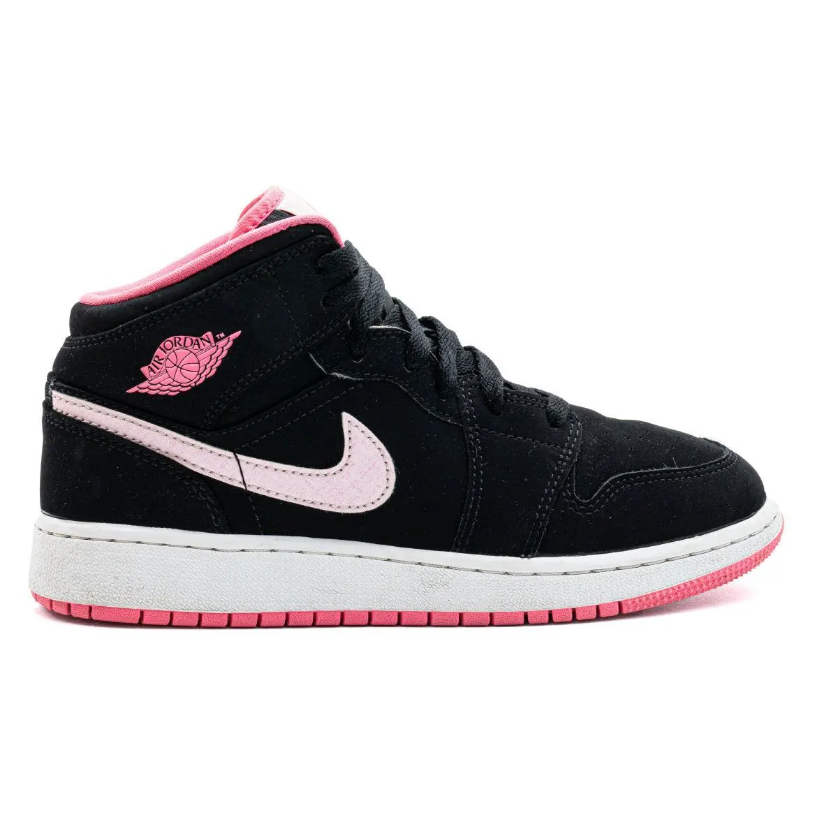 Air Jordan 1 Gs Sneakers Fabric Black Colour For Kids