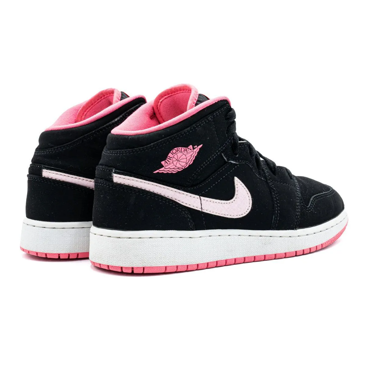 Air Jordan 1 Gs Sneakers Fabric Black Colour For Kids