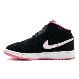 Air Jordan 1 Gs Sneakers Fabric Black Colour For Kids