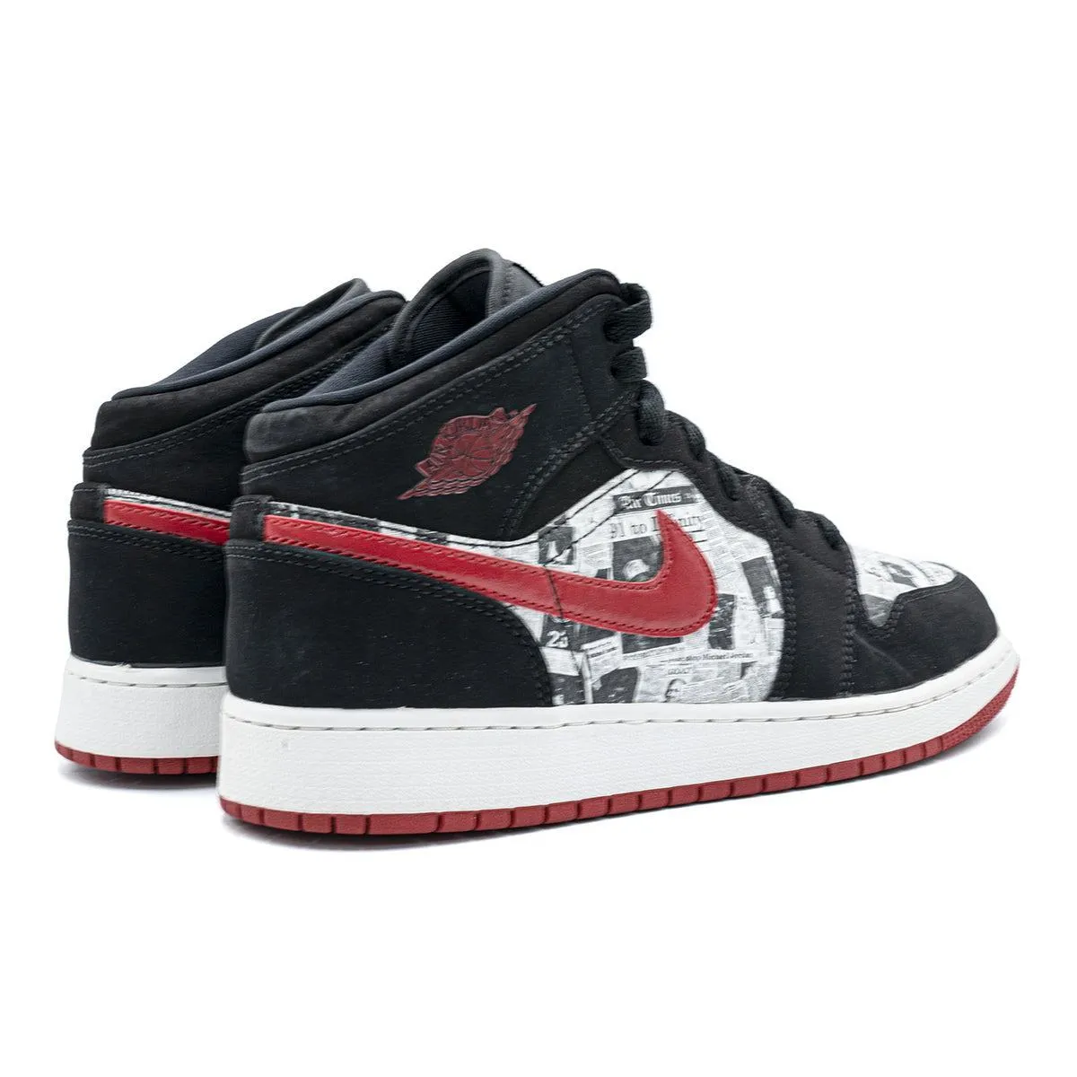 Air Jordan 1 Newspaper High-Top Sneakers Leather Black Colour For Women