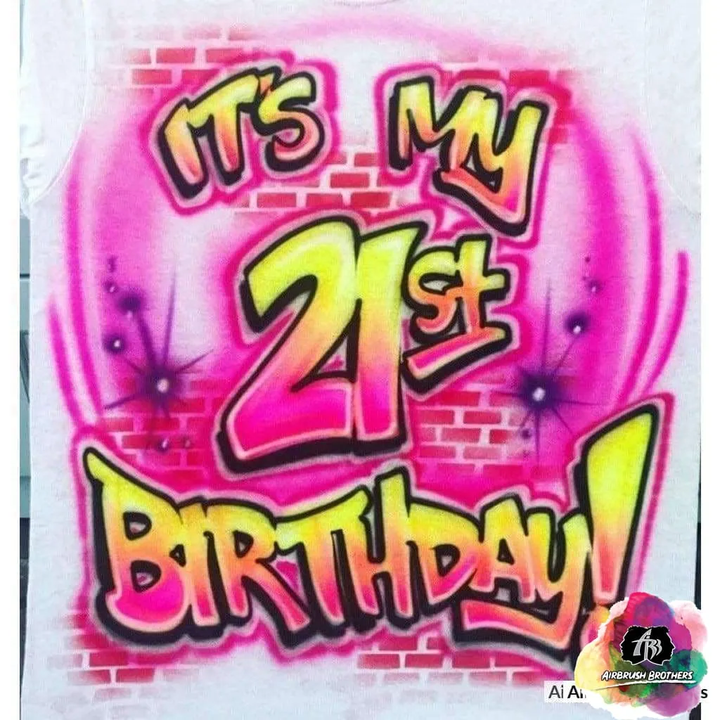 Airbrush Birthday Shirt Design