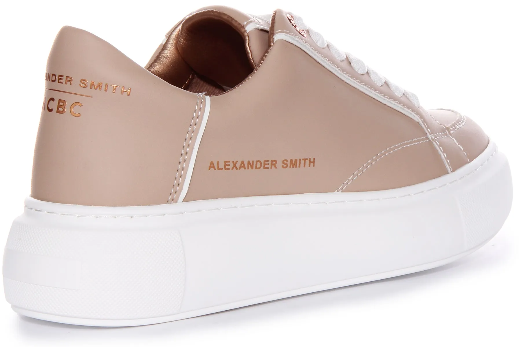 Alexander Smith Platform Trainers In Camel For Women