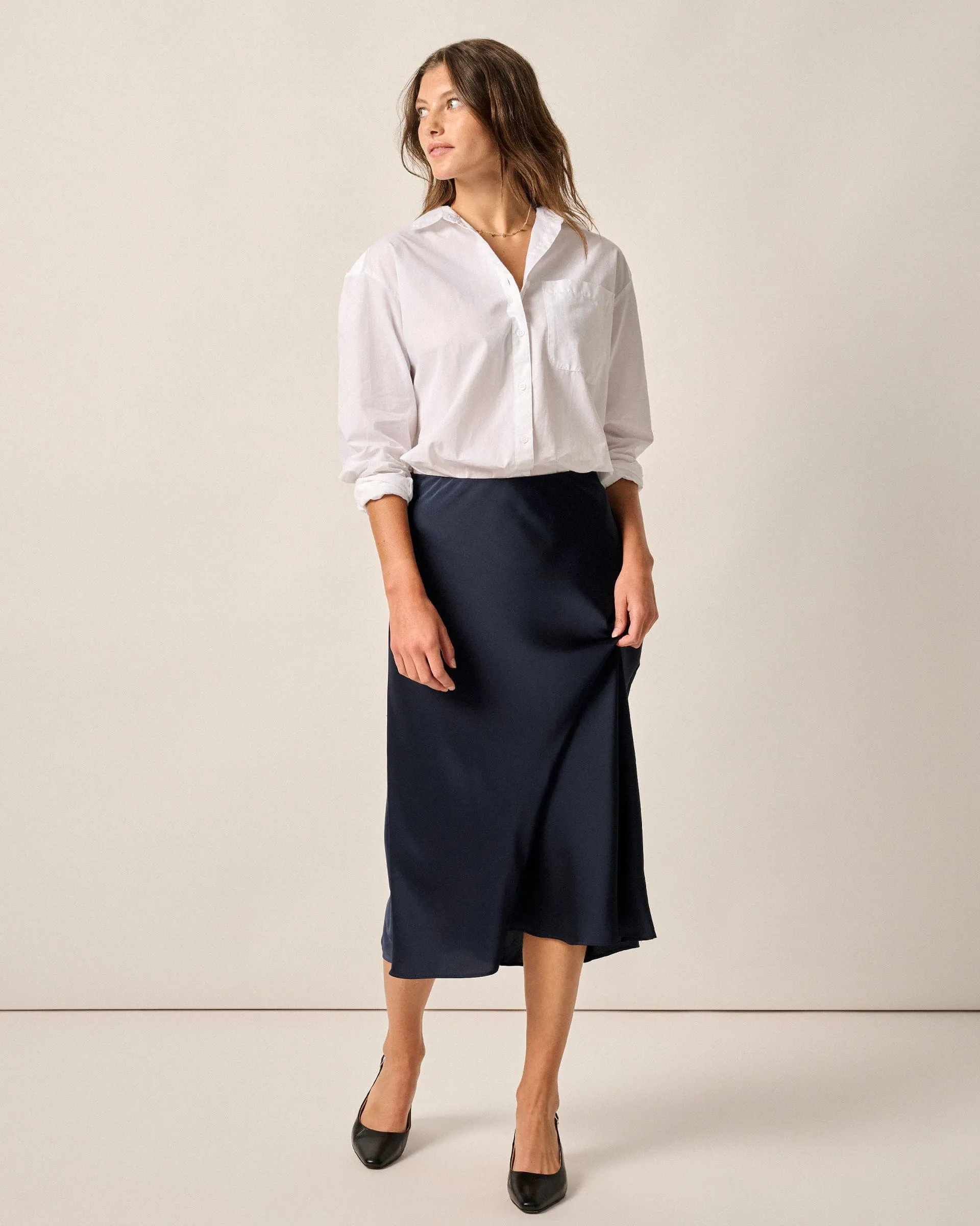 Audrey Charmeuse Slip Skirt