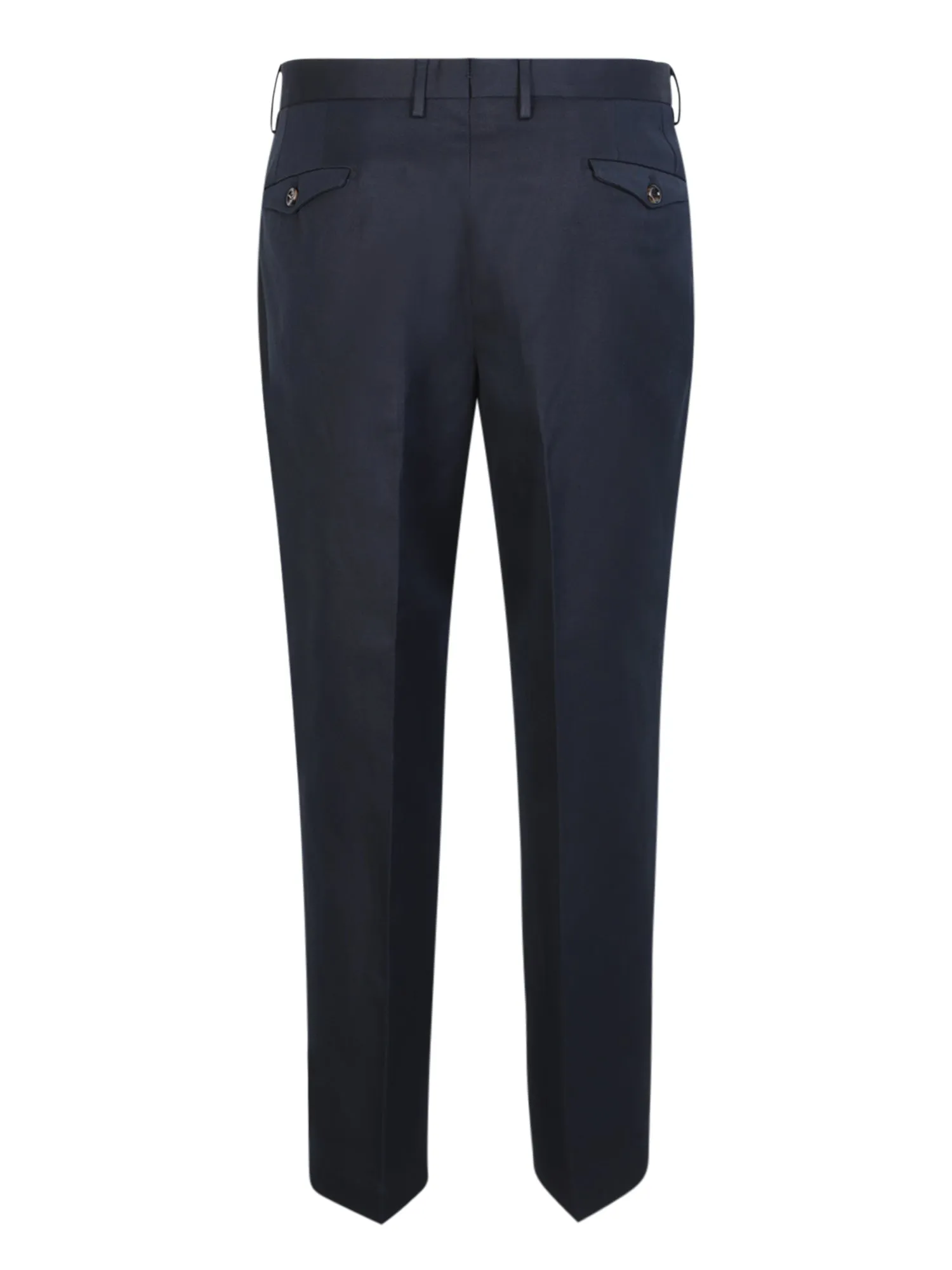 Blue linen and cotton blend trousers