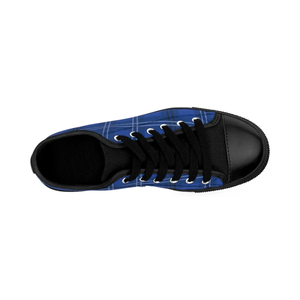 Blue Plaid Men's Sneakers