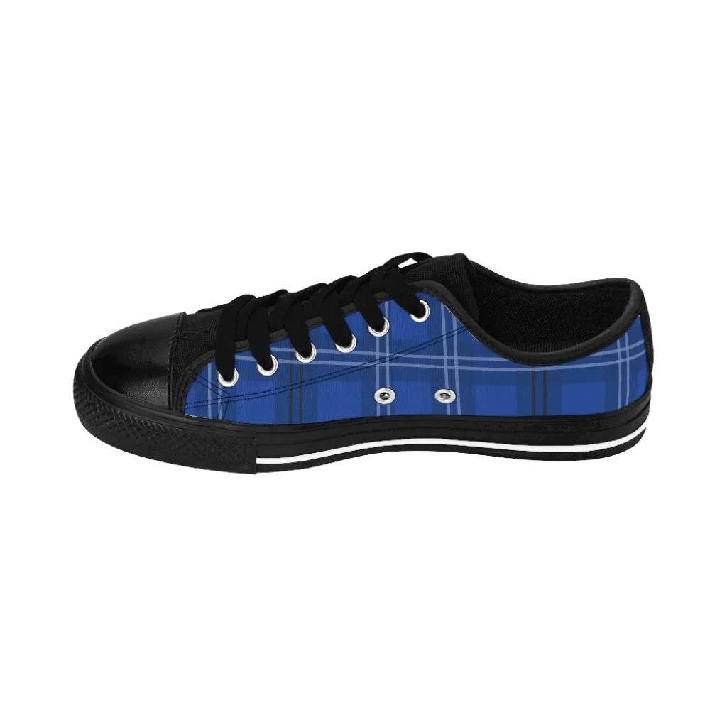 Blue Plaid Men's Sneakers