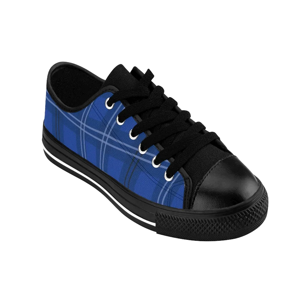 Blue Plaid Men's Sneakers