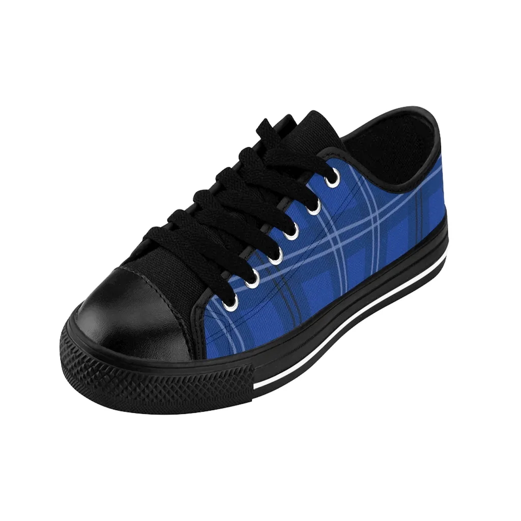 Blue Plaid Men's Sneakers