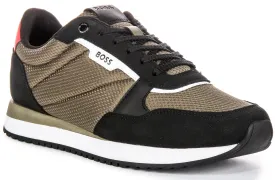 Boss Kai Runner Mesh In Black Green For Men