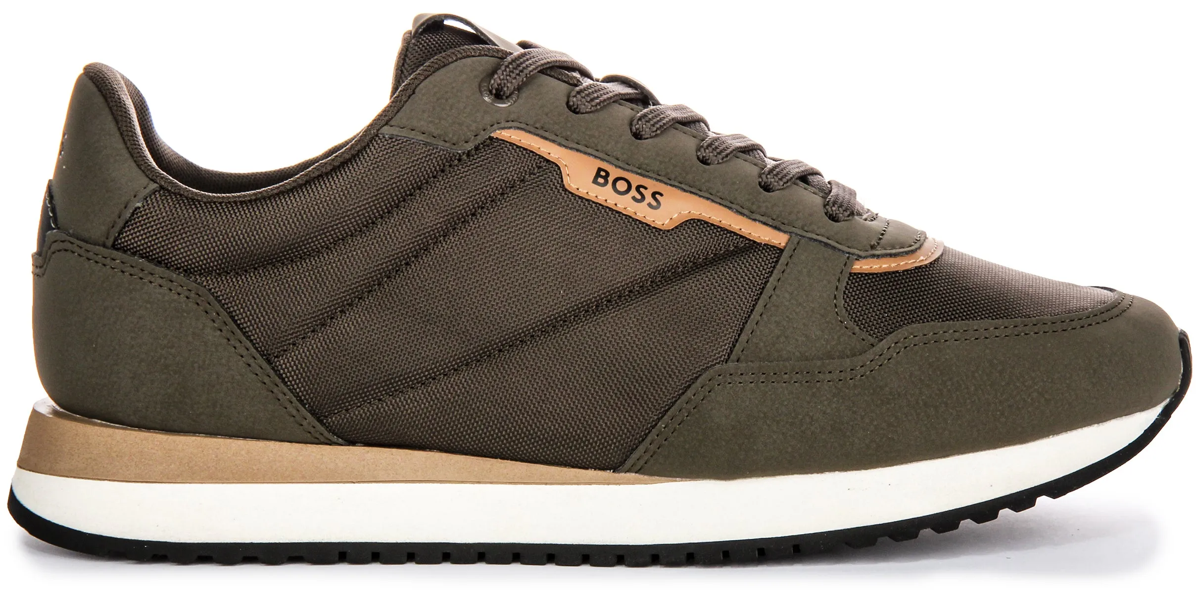 Boss Kai Runner Nupny In Olive Green For Men