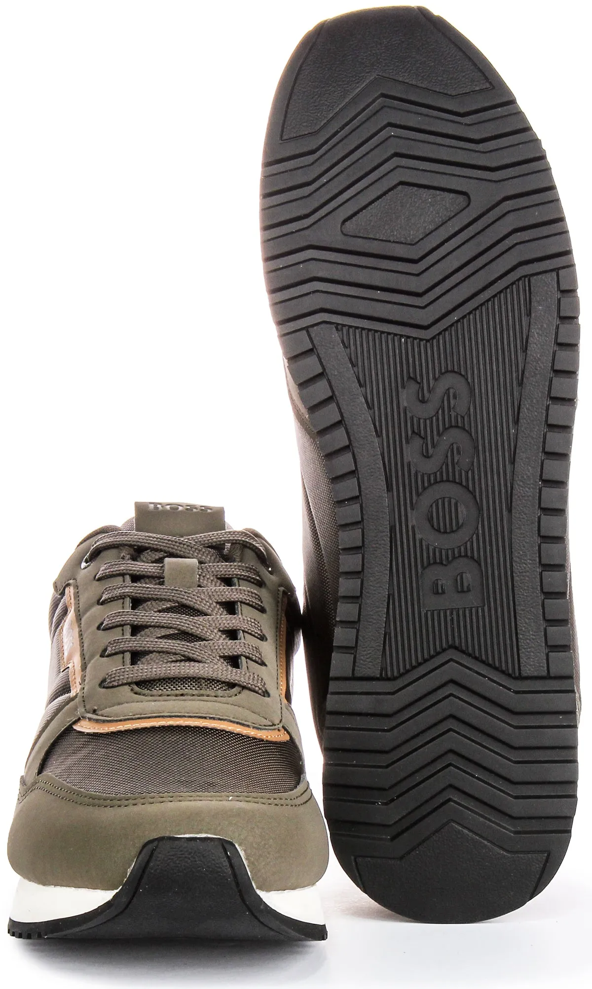 Boss Kai Runner Nupny In Olive Green For Men