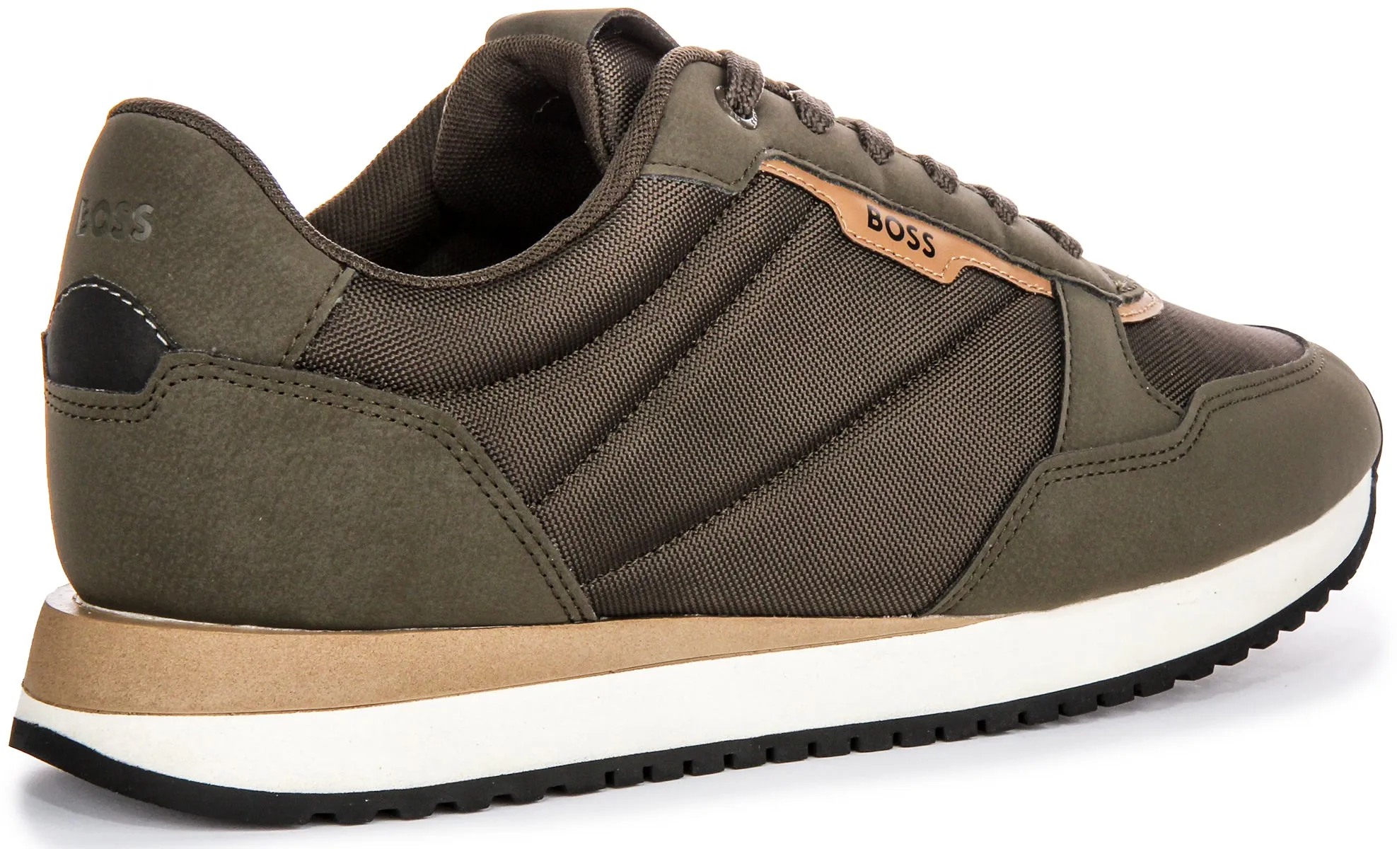 Boss Kai Runner Nupny In Olive Green For Men