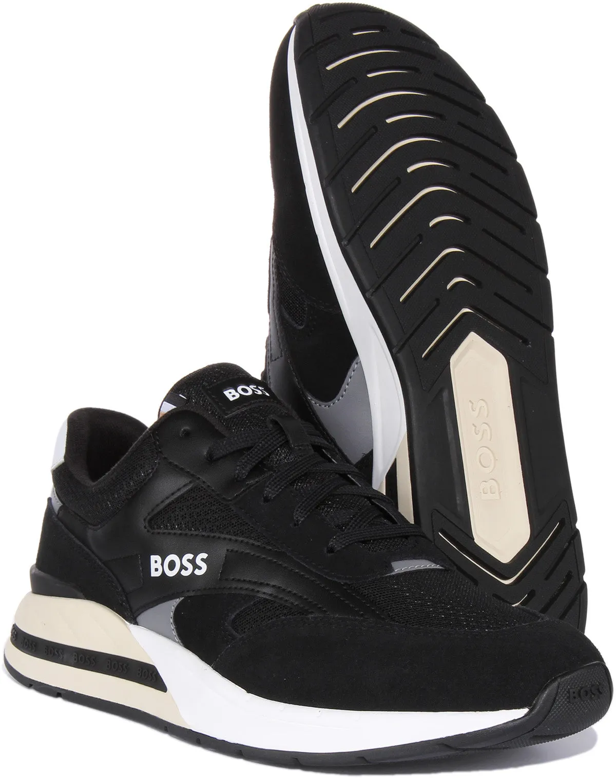 Boss Kurt Runner In Black White For Men