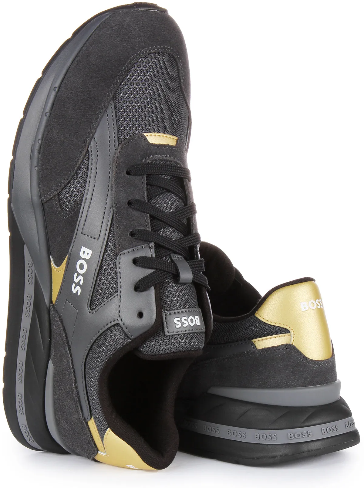 Boss Kurt Runner Sdme In Black Gold For Men