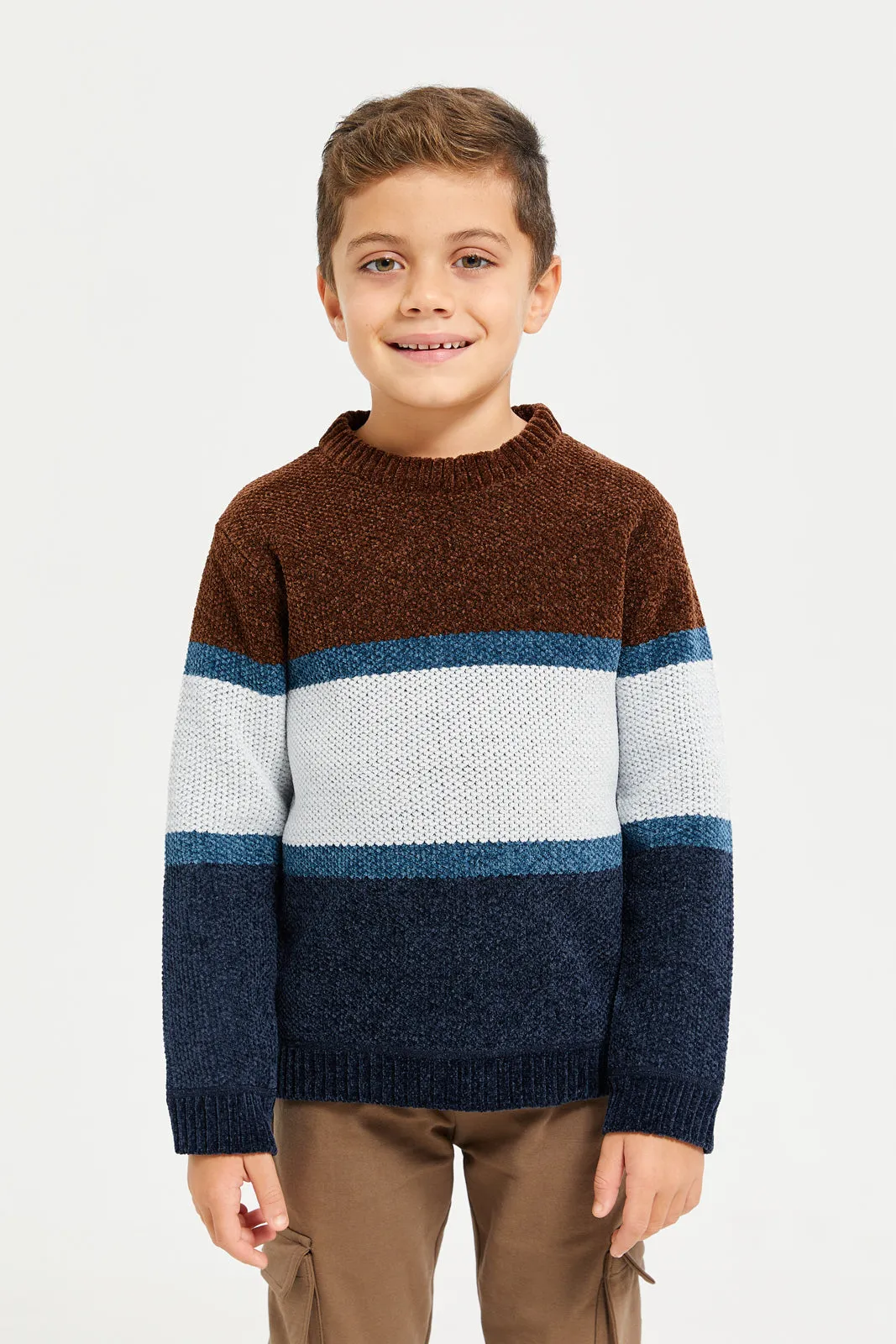 Boys Assorted Round Neck Chenille Pullover