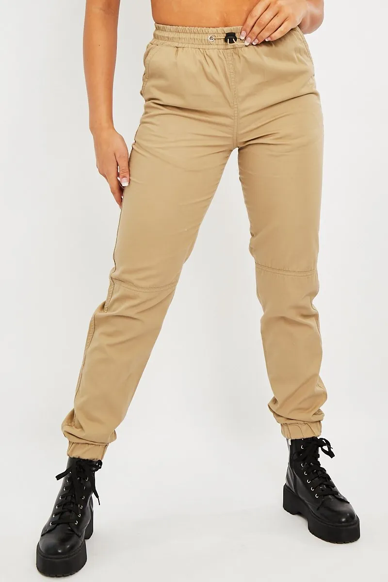 Camel Twill Cargo Trousers - Helina