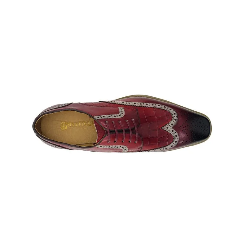 Carrucci Burgundy wingtip oxford men's Lace Up Shoes KS515-35