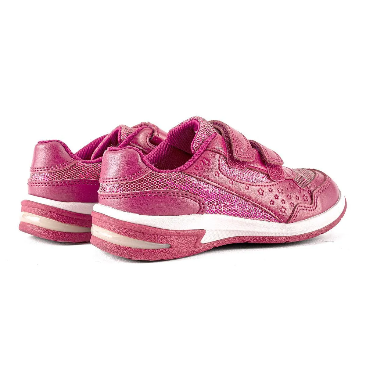 Clarks Piper Play Kid Glittery Sneakers Fabric Pink Colour For Kids