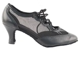 Classic Series Black Leather & Mesh Ballroom Practice Dance Shoe