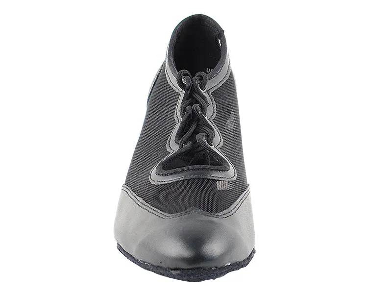 Classic Series Black Leather & Mesh Ballroom Practice Dance Shoe