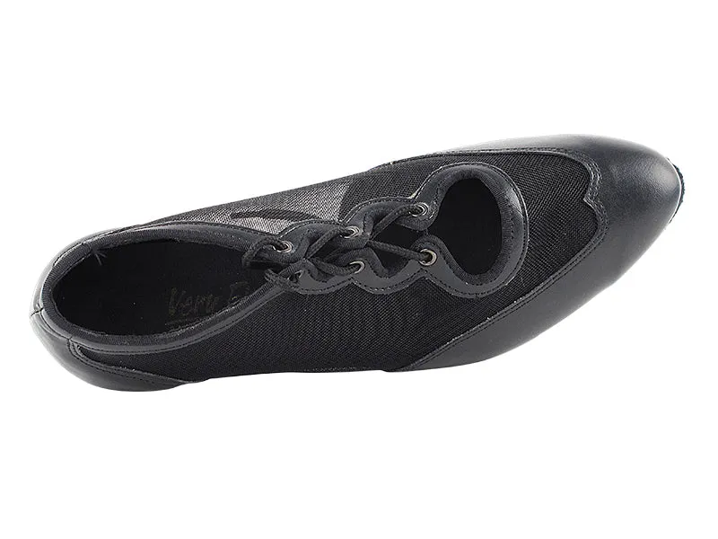 Classic Series Black Leather & Mesh Ballroom Practice Dance Shoe