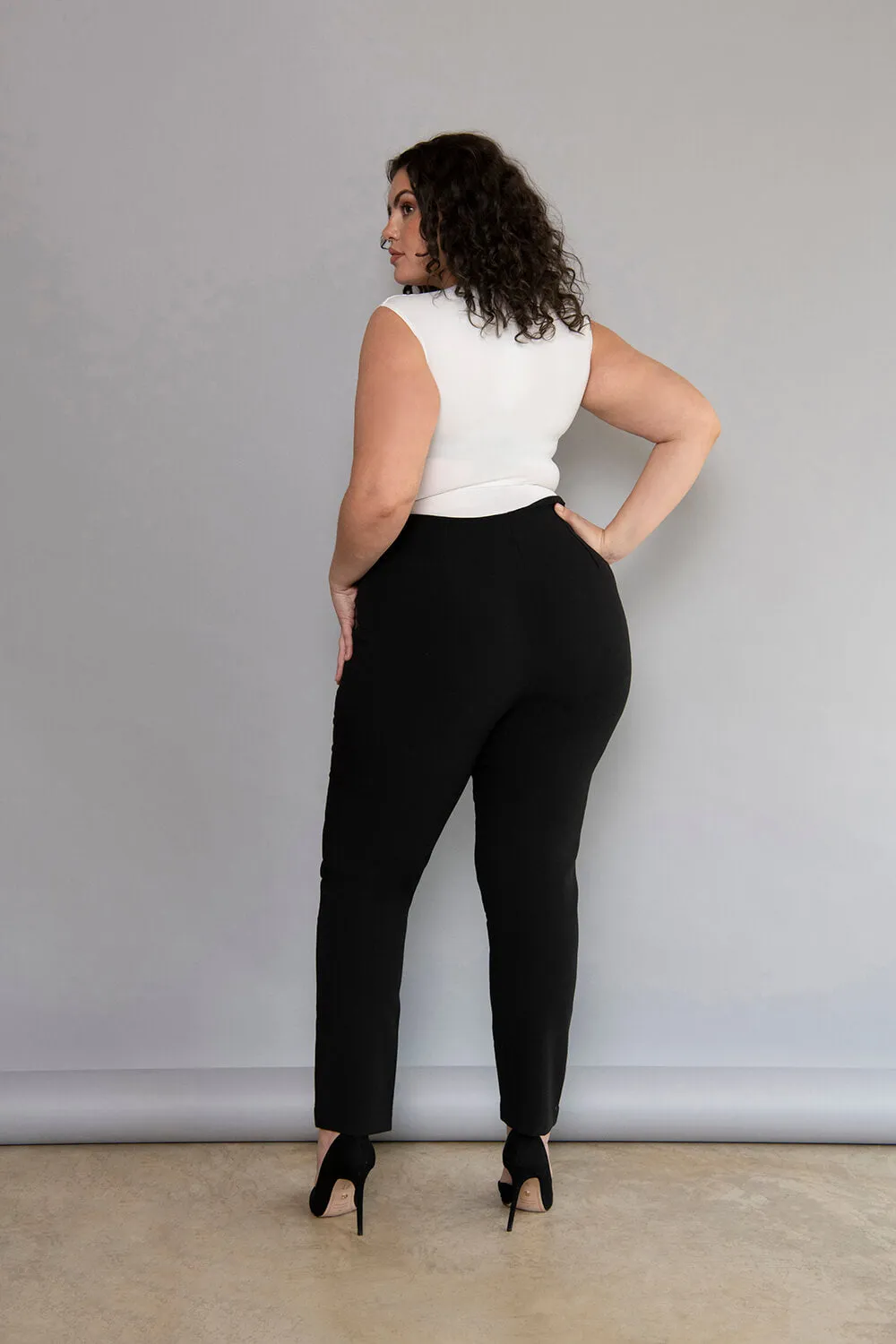 Curve Cigarette Trousers - Black