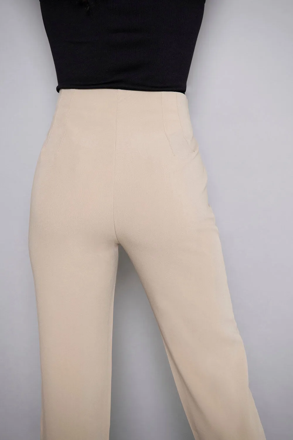 Curve Cigarette Trousers - Sand