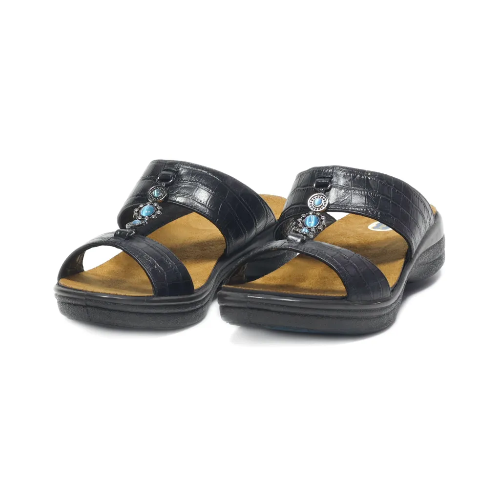 Dr. Comfort Sliders Leather Black Colour For Women