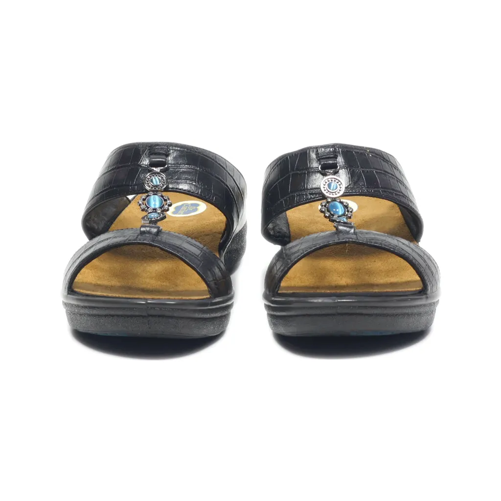 Dr. Comfort Sliders Leather Black Colour For Women