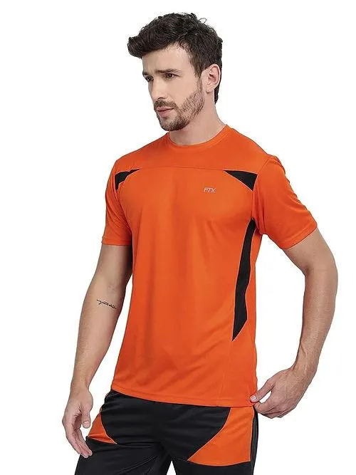 Dri-FIT Bi-Color T-Shirt for Men - Workout & Leisure [Black/ Orange]