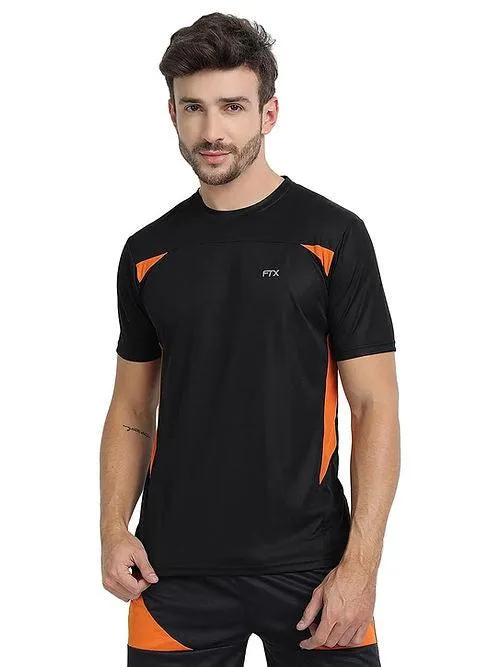 Dri-FIT Bi-Color T-Shirt for Men - Workout & Leisure [Black/ Orange]