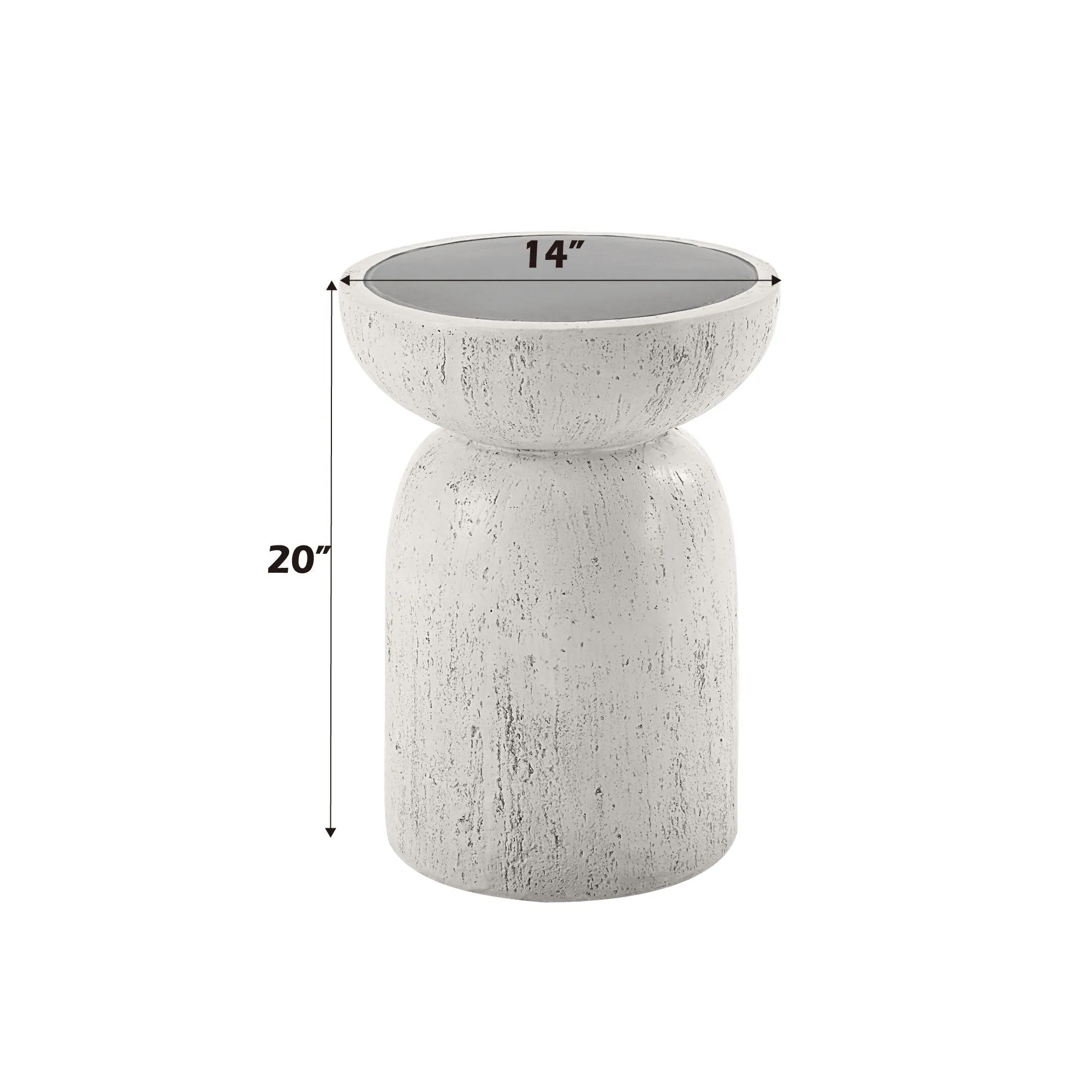 Dylana - Natural Fiber Concrete Accent Table - Gray