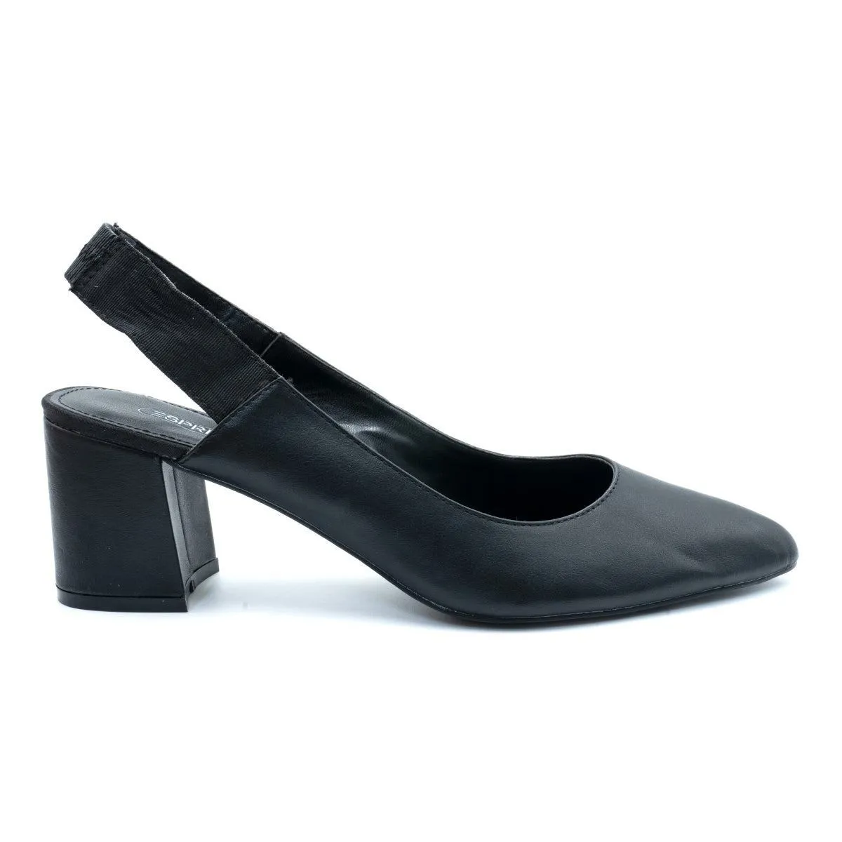 Esprit Block High-Heel Shoes Leather Black Colour For Women