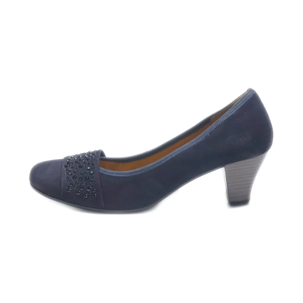 Gabor Mid-Heel Shoes Suede Blue Colour For Women