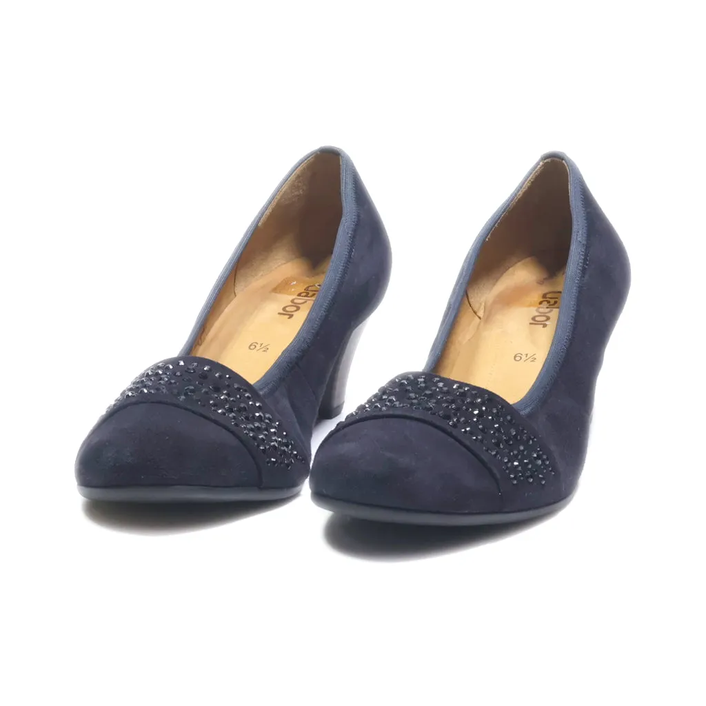 Gabor Mid-Heel Shoes Suede Blue Colour For Women