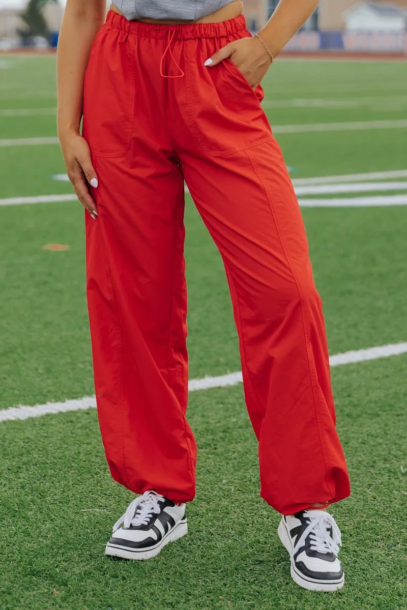 Game On Red Parachute Pants - FINAL SALE