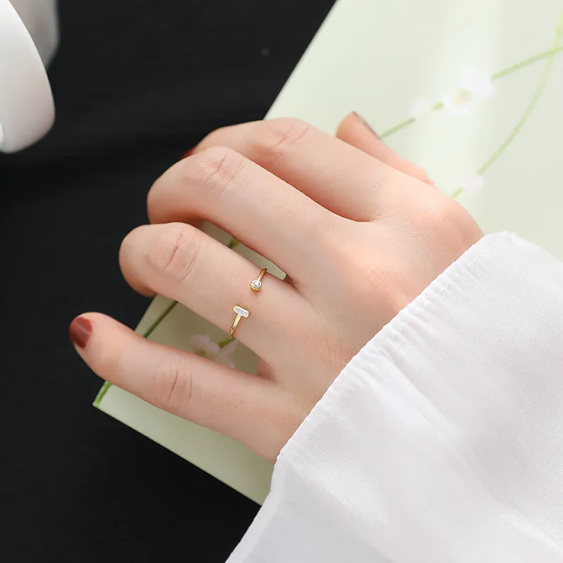 Geometric Stones Open RIng