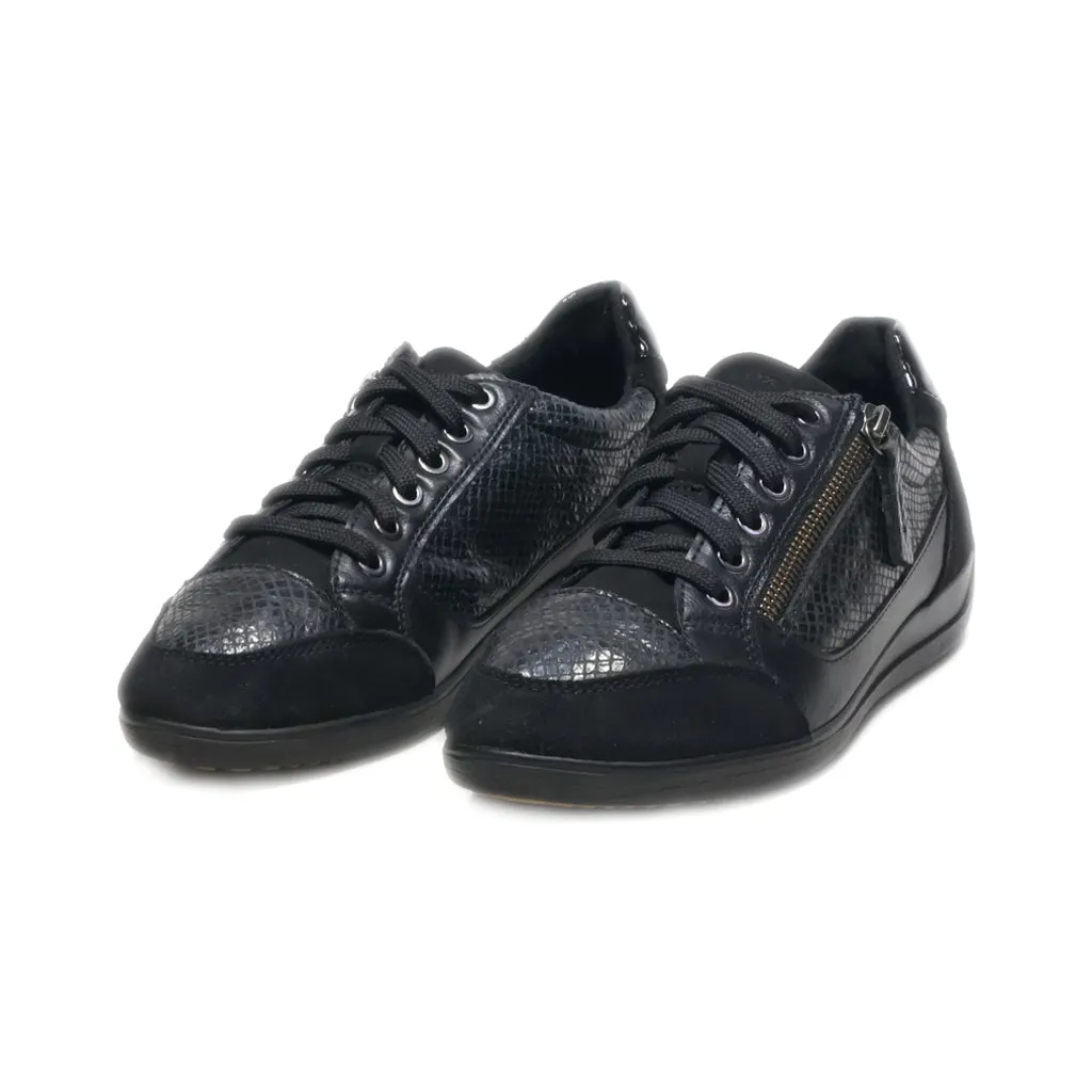 Geox Respira Low-Top Sneakers Leather Black Colour For Women