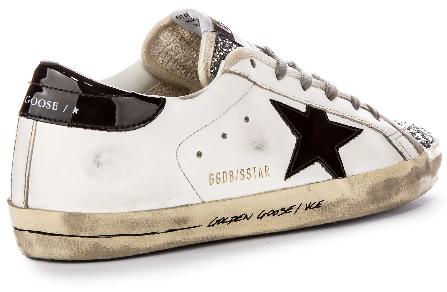 Golden Goose Super Star In White Black For Women