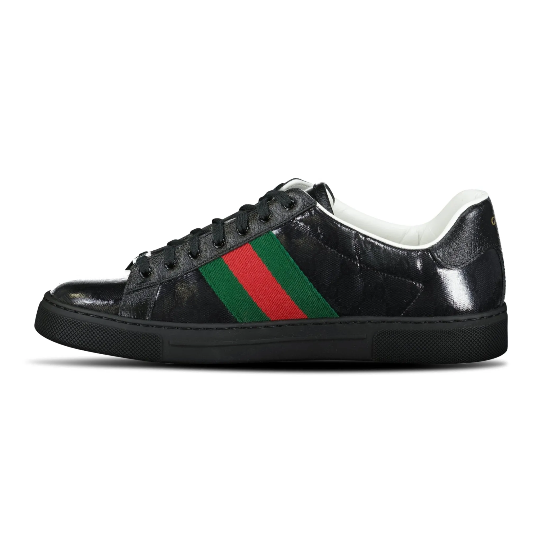 Gucci Ace GG Supreme Patent Trainers Black