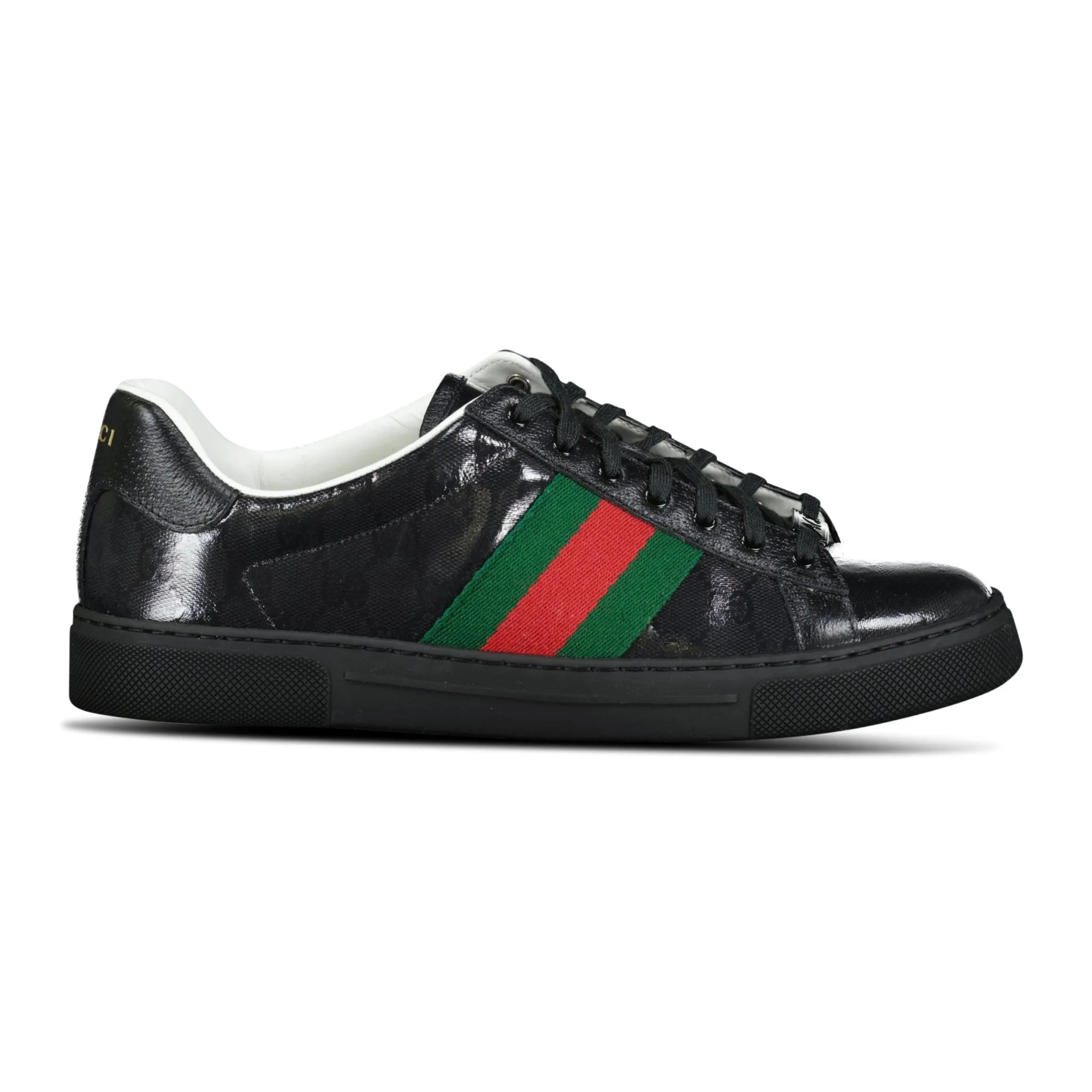 Gucci Ace GG Supreme Patent Trainers Black