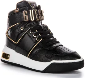 Guess Corten Hi Sneakers In Black Brown For Women