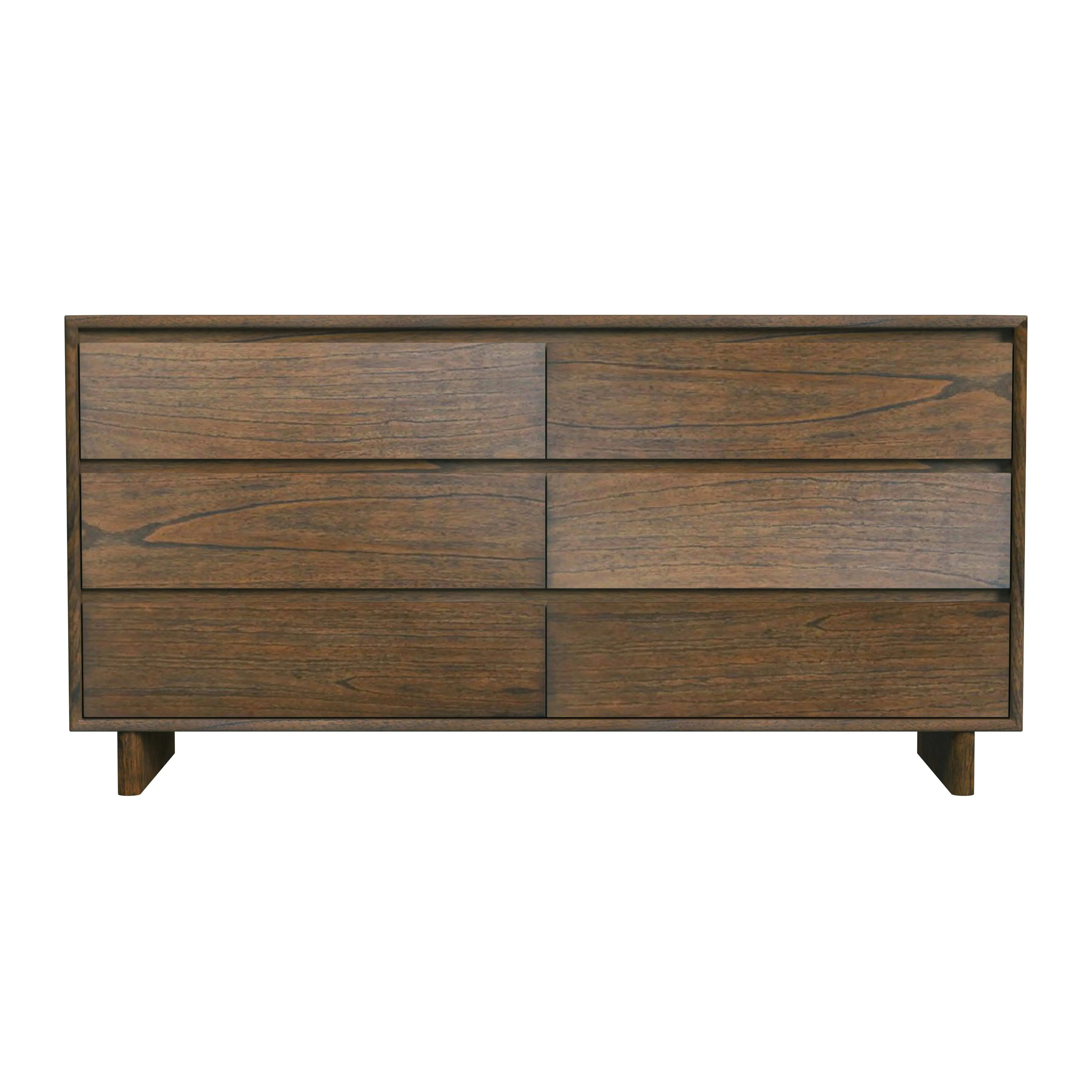 Halmstad Wood Panel 6 Drawer Dresser in Brown  5766188