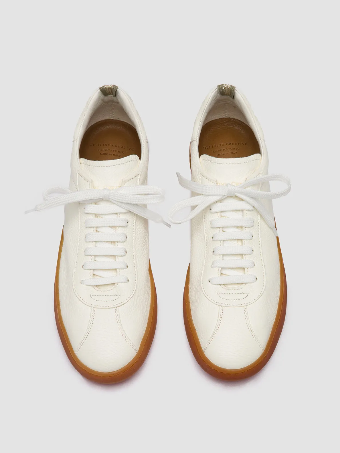 HALO 001 - White Leather Low Top Sneakers