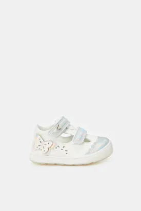 Infant Girls White Double Strap Mary Jane