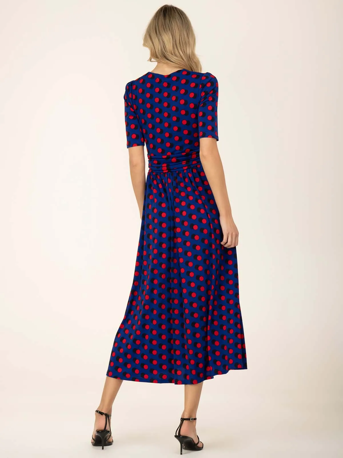 Jolie Moi Akayla Printed Jersey Maxi Dress, Blue Polka