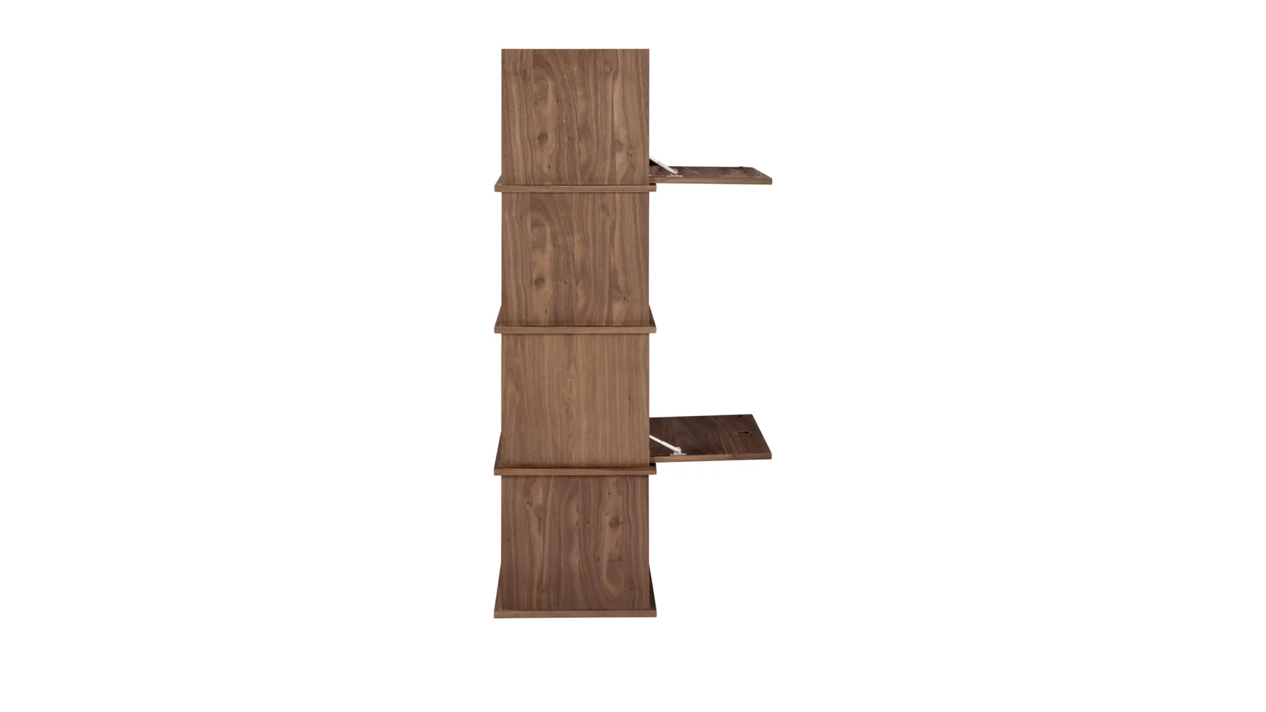 Keep Stacking Storage System 4-Piece, Open and Closed, Walnut